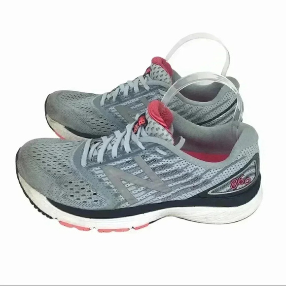 NEW BALANCE 860v9 ICE BLUE PINK ZIG ZAG WOMENS SIZE 8 PLANTAR FASCIITIS SHOES - Picture 7 of 16